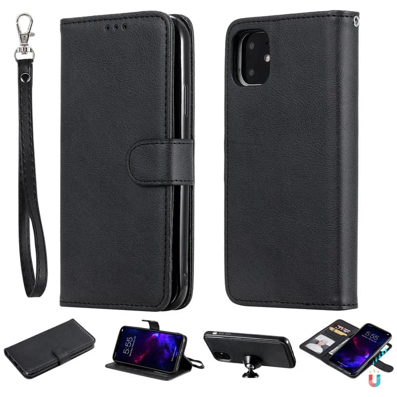 Custodia a libro due in uno per Samsung Galaxy A17 A07 A56 A36 A26 A16 A06 A55 A35 A25 A15 A05 Custodia a portafoglio in pelle RFID con 3 carte