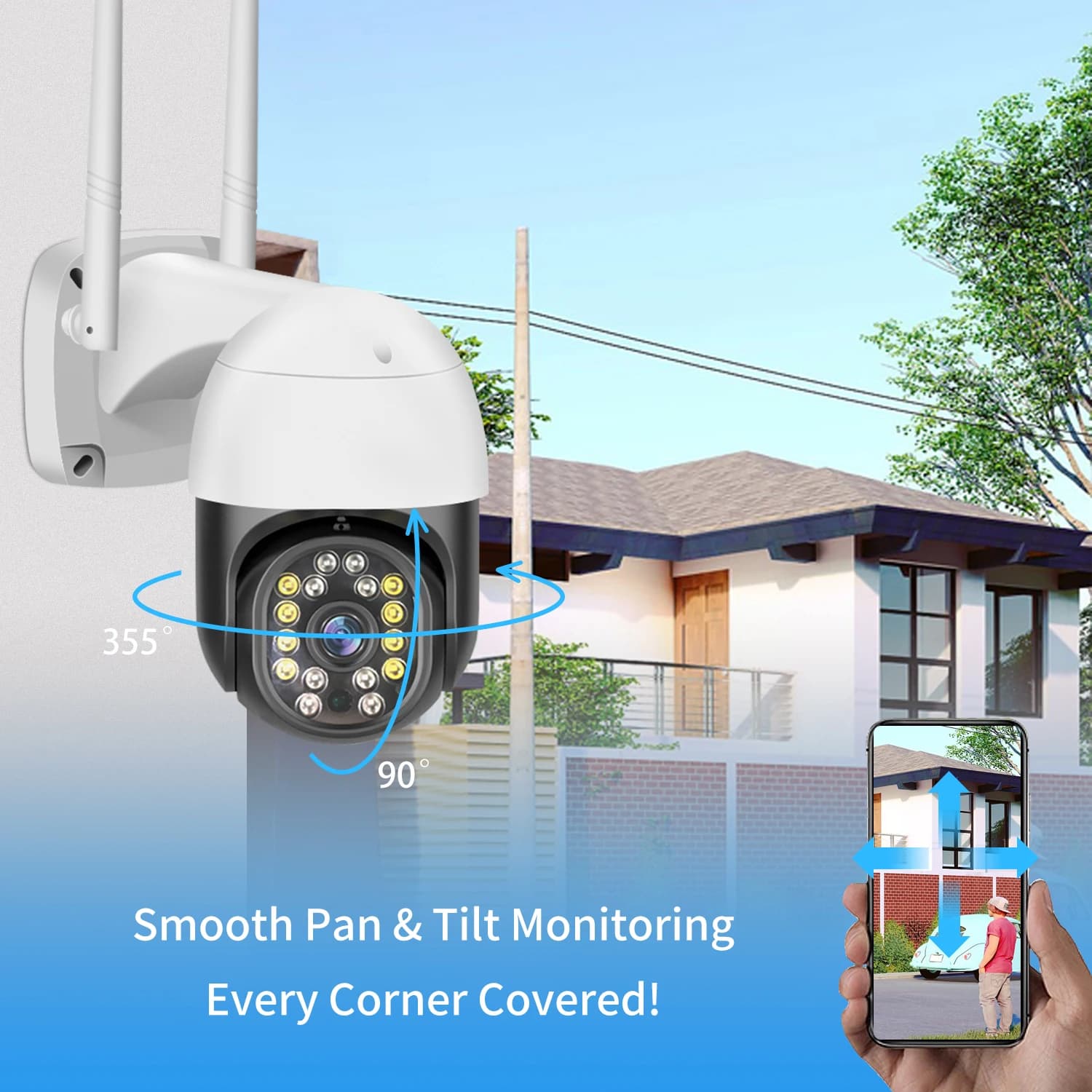 2MP 1080P Wireless PTZ IP Dome Camera Full Color AI Humanoid Detection Tuya/Yoosee APP Home Security CCTV Baby Monitor