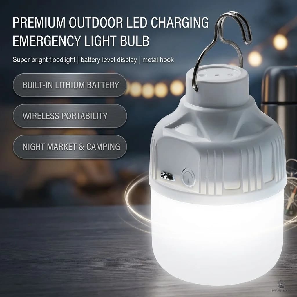 USB Rechargeable LED lamps for External, Super Bright Emergency Light with Hook, Portable Lantern for Camping and Fishing, Night Lights