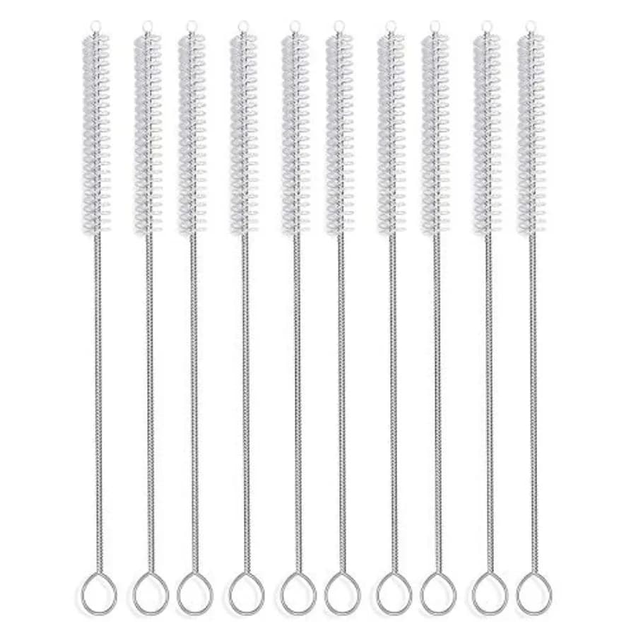 12 Inch Extra Long Straw Brush Cleaner 10 Pack,Flexible Nylon Tube Cleaning Brushes with 0.4 Inch Bristle Head, Rust-Proof Stai
