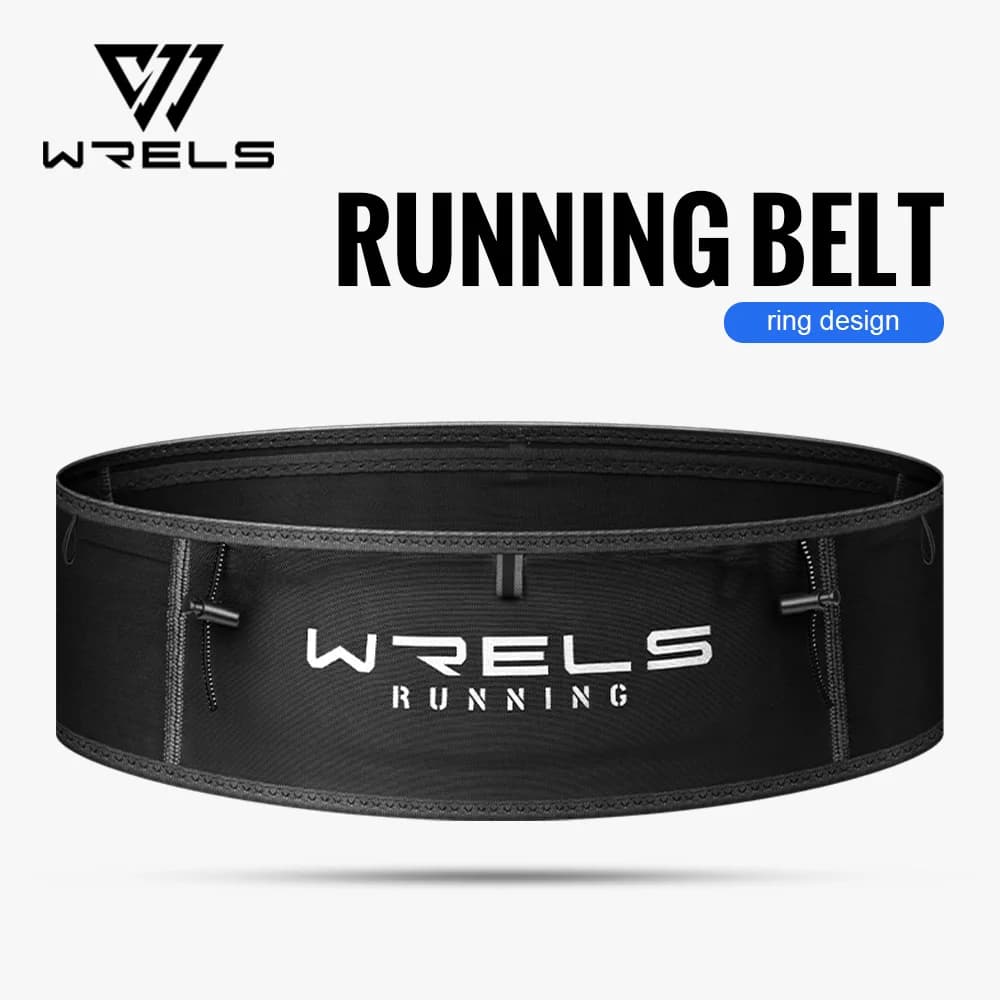 WRELS Cintura da corsa Marsupio Accessori da corsa Marsupio sottile elastico traspirante Leggero con marsupi per bottiglia d'acqua