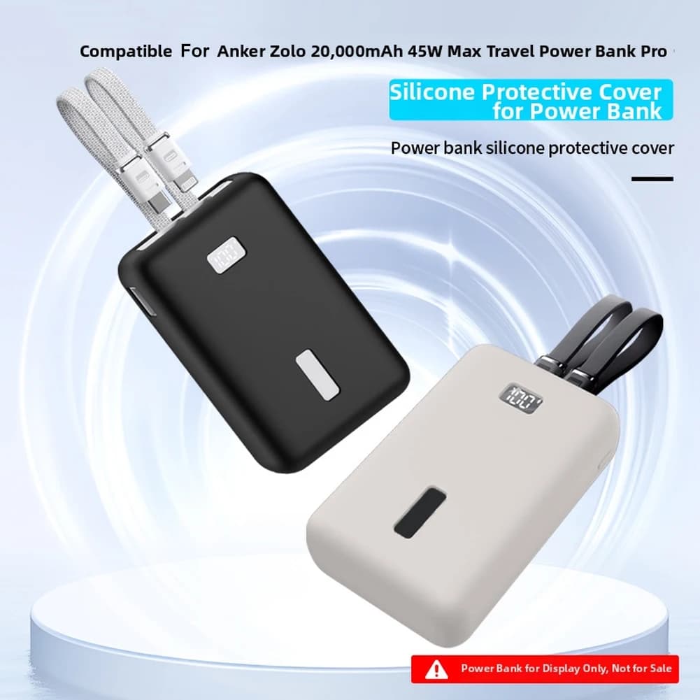 Custodia protettiva in silicone per Anker Zolo 20000mAh 45W Power Bank Soft Shell Protector Easy Button Rosa