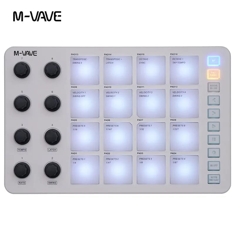 M-VAVE Mixer RGB Controller MIDI wireless Connessione console di missaggio Alimentazione USB ricaricabile di tipo C per Windows/Mac/Ios/Android