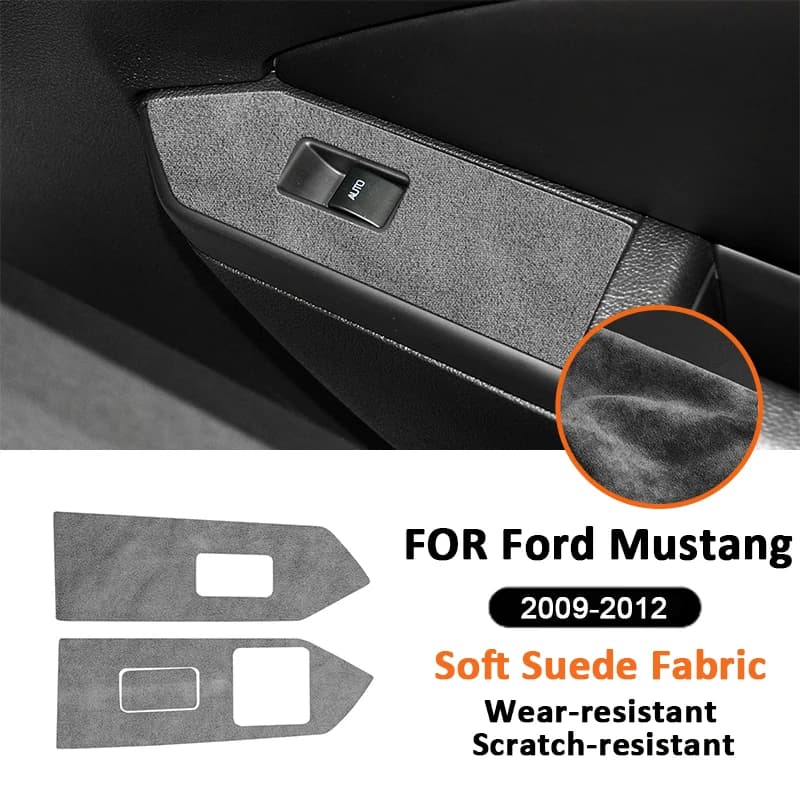 Per Ford Mustang 2009-2012 Soft Suede Fabic Car Power Window Lifter interruttore di controllo pannello Trim Cover decorazione d'interni Sticker