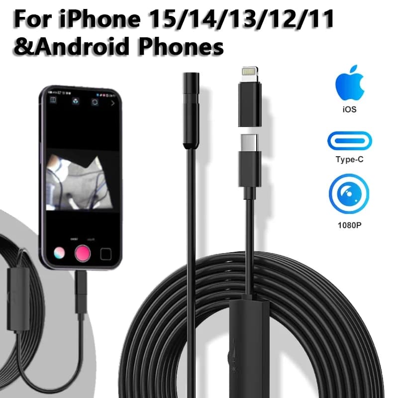5.5/8mm 200MP Endoscopic Controlled Video Endoscope Endoscope Camera For Iphone 6 8 IOS Smartphone Mobile Auto Android Type C