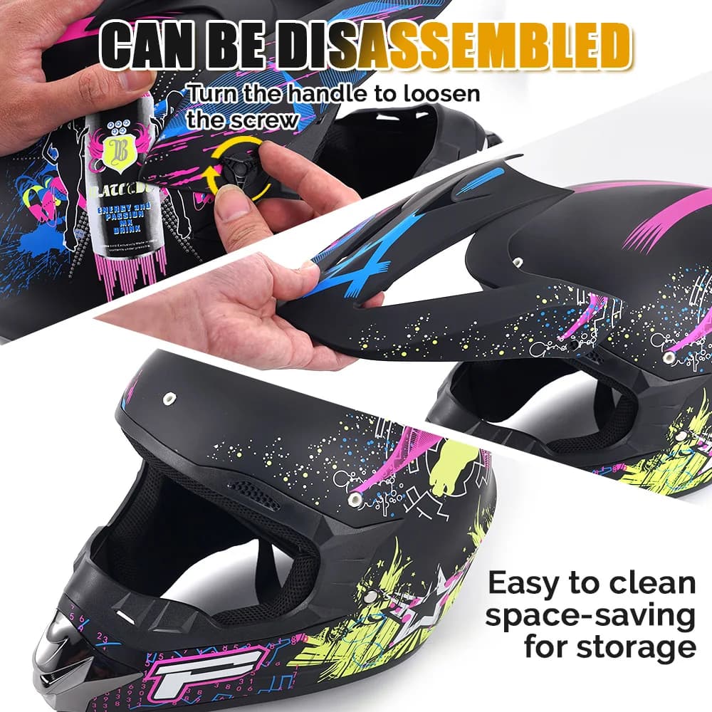 Casco da Moto, Casco da Motocross, Casco da Bicicletta per Downhill, Casco di Sicurezza per Bambini, Casco DOT per Cross, ATV, Moto da Fango, UTV, Fuoristrada, Accessori Moto
