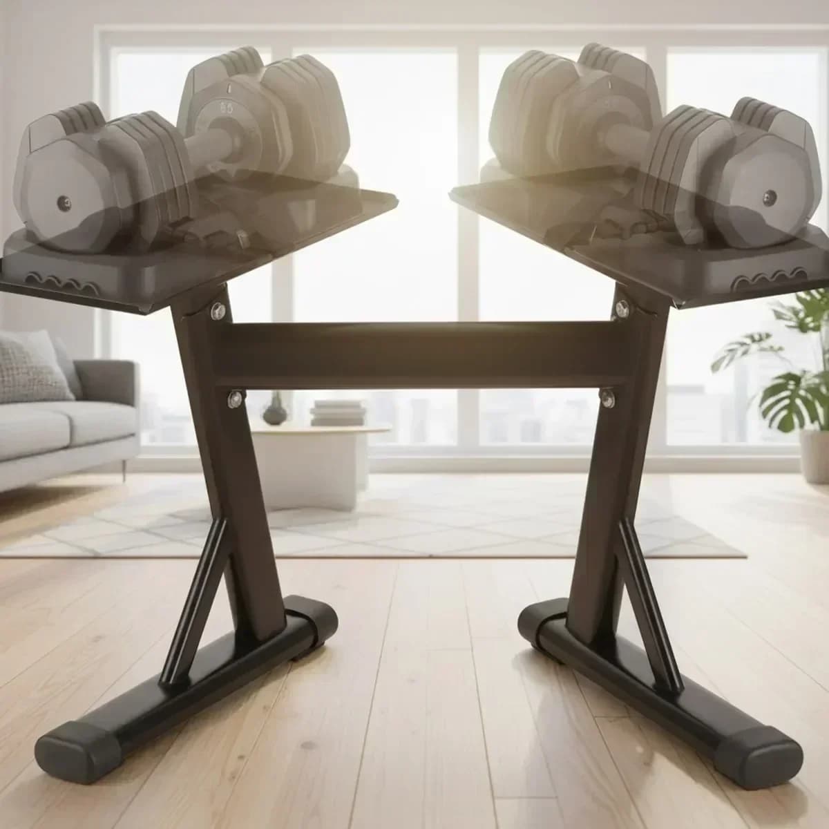 Adjustable Dumbbell Rack 160lb Capacity Exercise Storage Shelf
