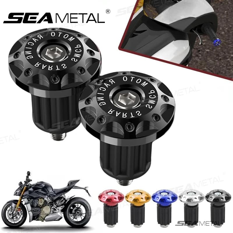 SEAMETAL Bilanciatore manubrio moto CNC in lega di alluminio Bar End Gobba Blocco equilibrio coperchio maniglia motore universale