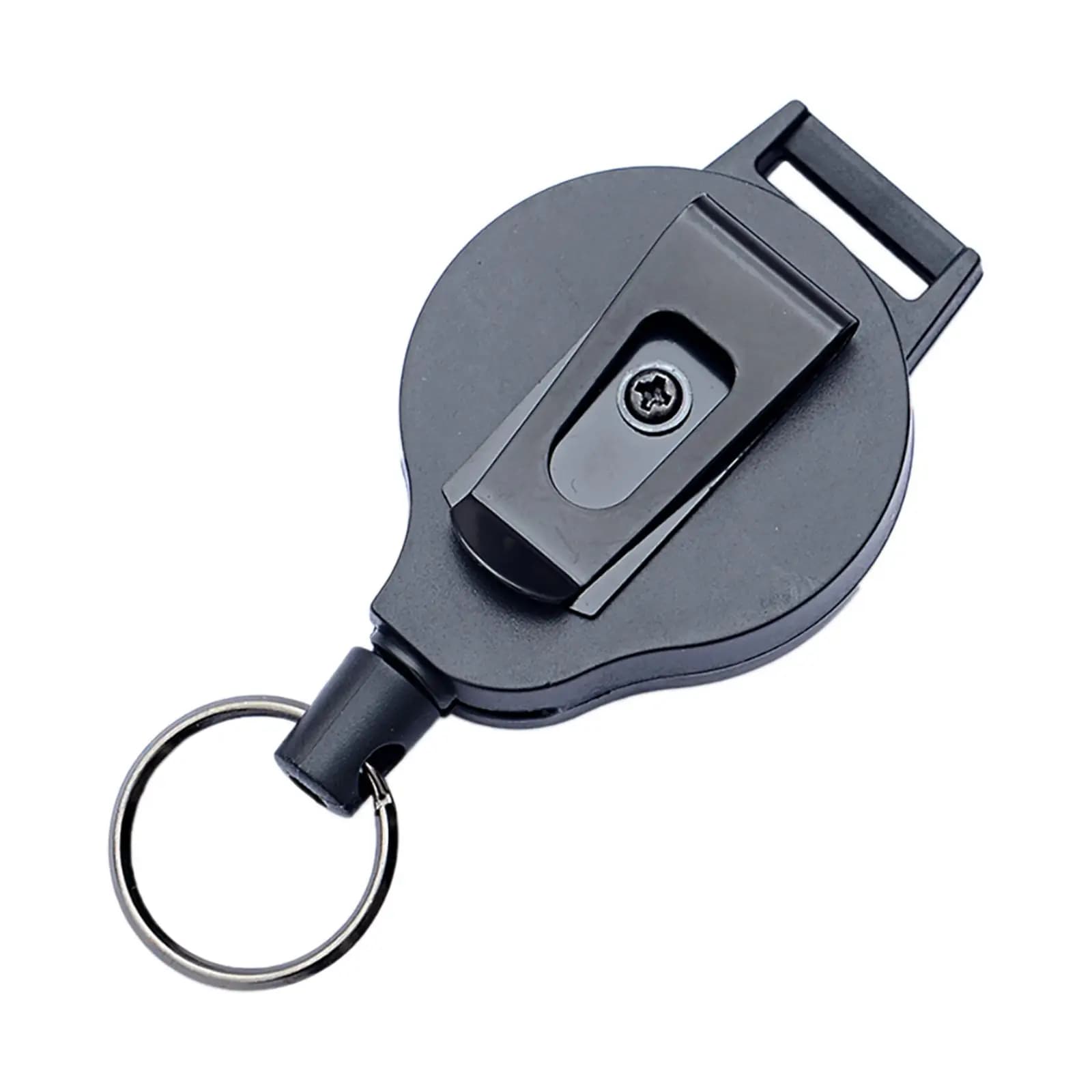 Portachiavi Retrattile Multifunzione con Porta Badge, Anelli Portachiavi, Multi-utensile e Clip da Cintura per Casa, Arrampicata, Pesca, Ufficio