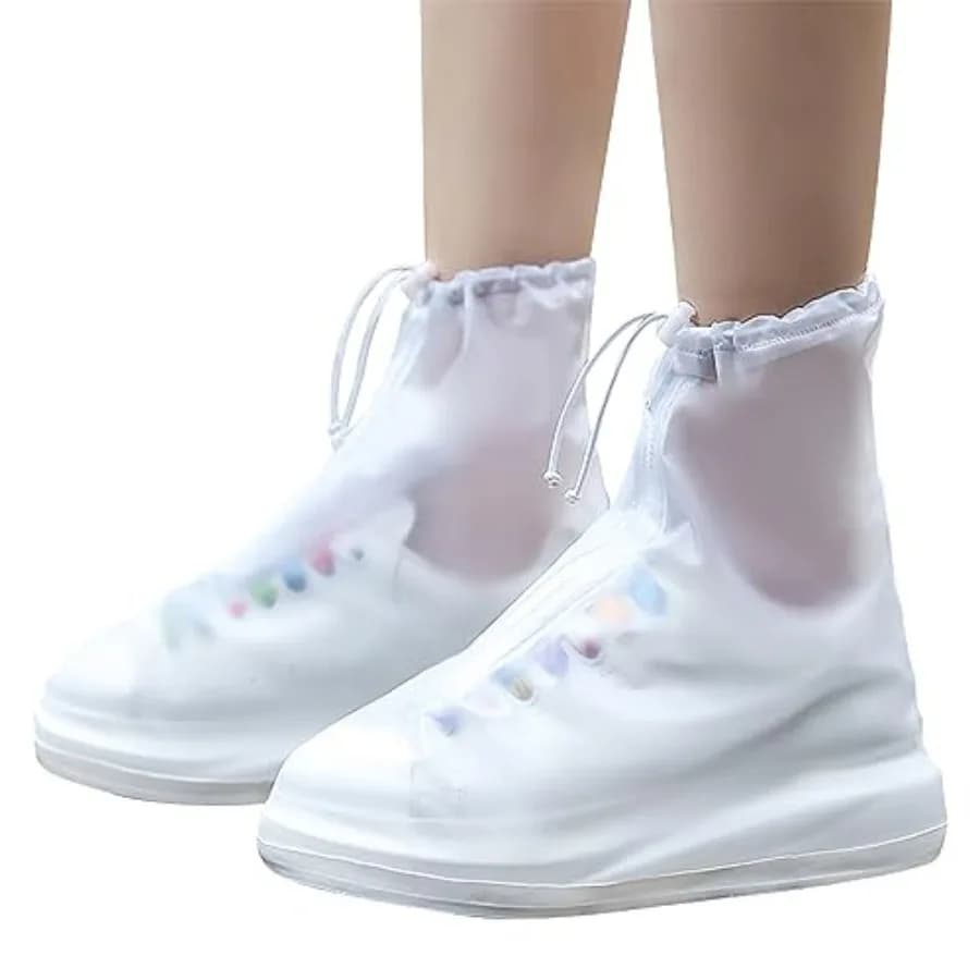 Rain Shoe Covers Waterproof for Men Women Shoe Boots Galoshes Protectors with Zipper Not-Slip Reusable Overshoes for Hiking Cli