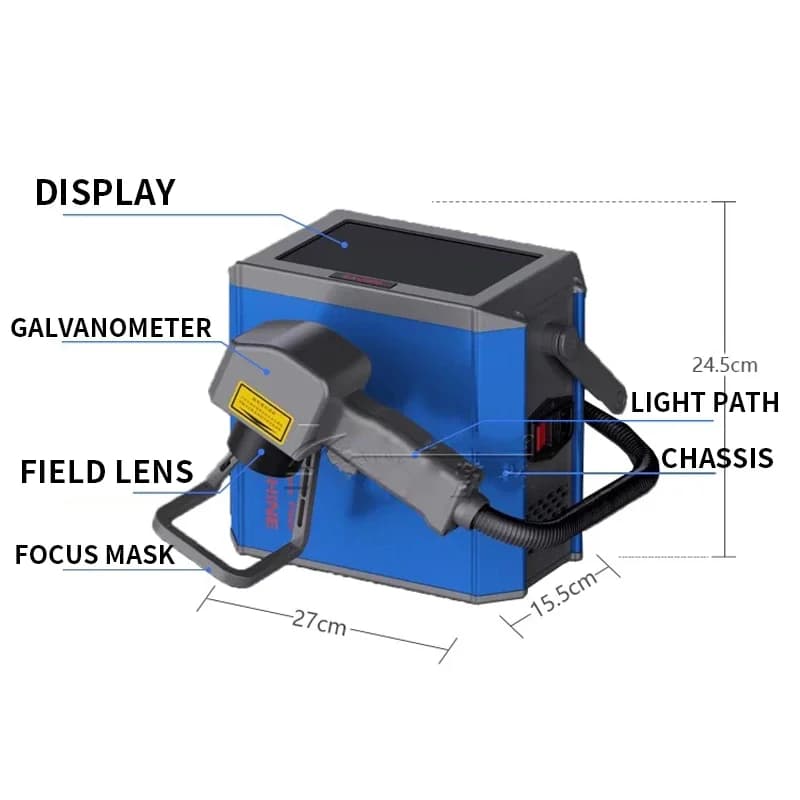 Handheld laser marking machine, laser engraving machine, metal plastic wood QR code pattern small laser coding machine