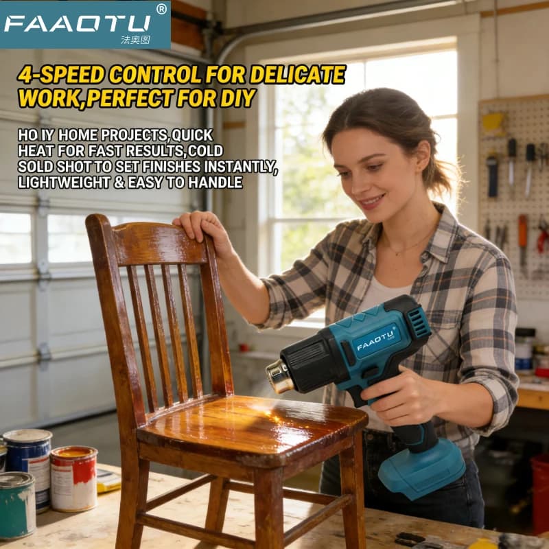 FAAOTU Temperature Control Heat Gun 18V Cordless Handheld With LED Display Soldering Thermal Blower Suitable for MT battery