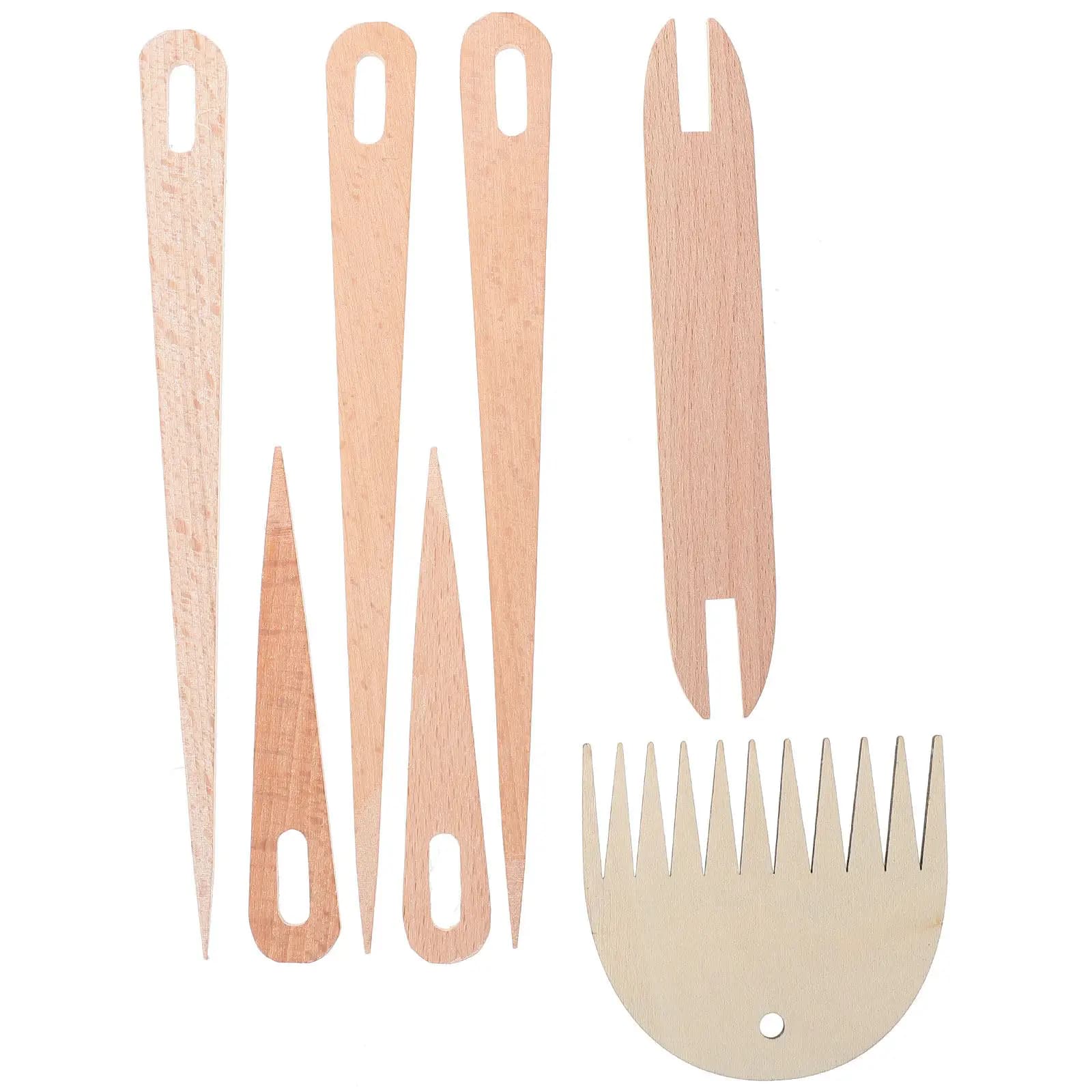 1Set Wood Shuttle Set for Weaving Loom Tapestry Crochet Knitting Accessories Handmade Craft Tool Smooth Comfortable DIY Gift