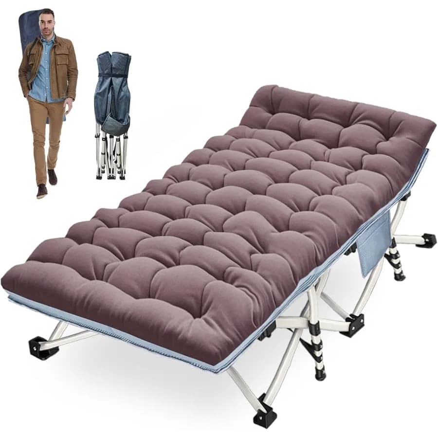 XXL Oversize cot with comfortable mattress Extra large camping bed for adults Includes P transport bag