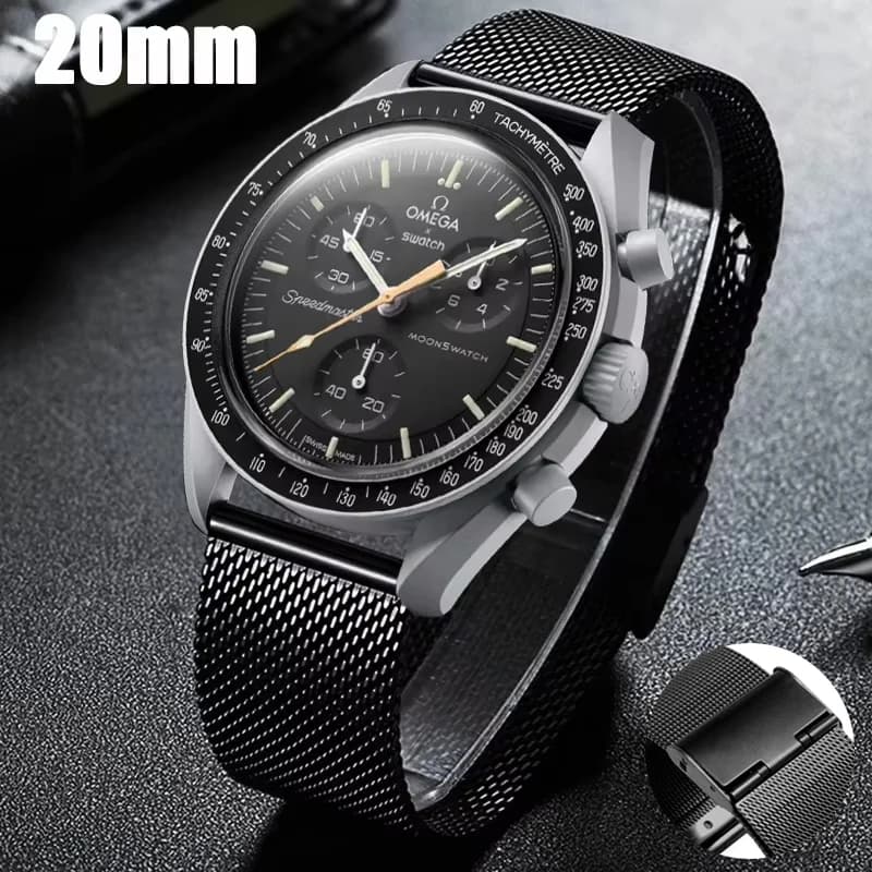 20mm Stianless Steel Strap For Omega X Swatch Joint Moon Swatch Milanese Wirstband Bracelet For MoonSwatch Watchband Accessories