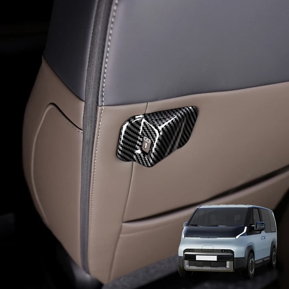 For Kia PV5 2025 2026 Car Tuning Carbon Fiber Seat Charging Frame Cover Trim Interior Parts LHD