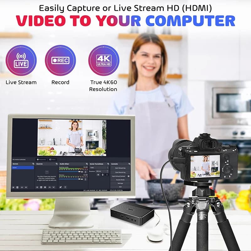 【2026】Ezcap 364 a tipo C USB 3.0 scheda di acquisizione audio video 8K 60Hz loop di ingresso, 4K 60Hz laptop OBS gioco in streaming live Reco