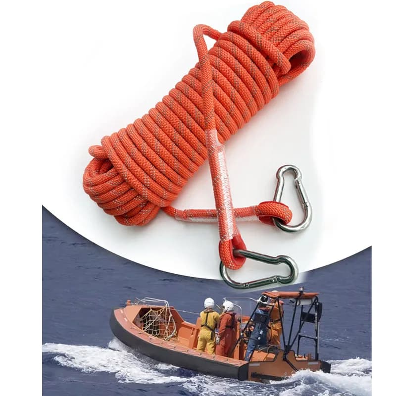 Corda riflettente galleggiante da 20 m per imbarcazioni marine, adatta per gommoni da immersione, canoe e accessori per barche, diametro 10 mm