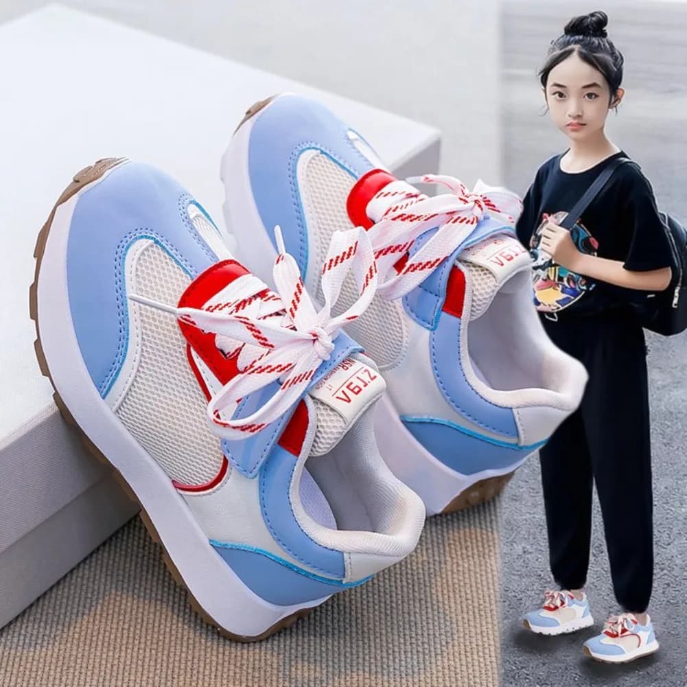 Scarpe da Corsa per Bambini Versatili con Chiusura a Strappo, Scarpe Sportive Casual per Bambini con Punta Arrotondata, Nuove Scarpe da Tennis Invernali 2026 per Ragazze con Suola Morbida