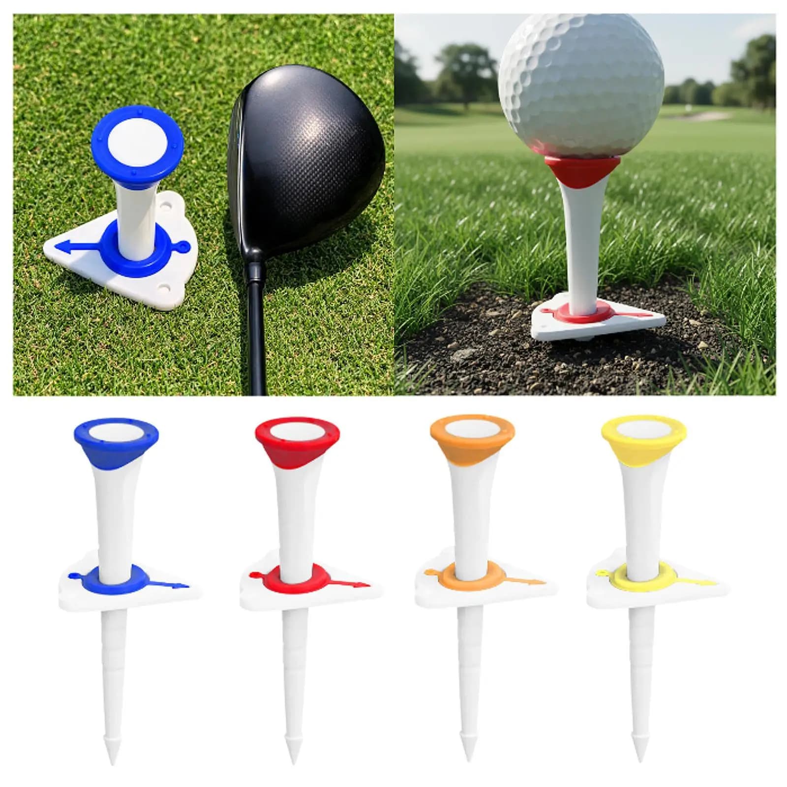 Supporto per Tee da Golf Regolabile in Altezza, in Plastica, Ausilio per la Precisione, per Attrezzatura da Golf e Campo Pratica