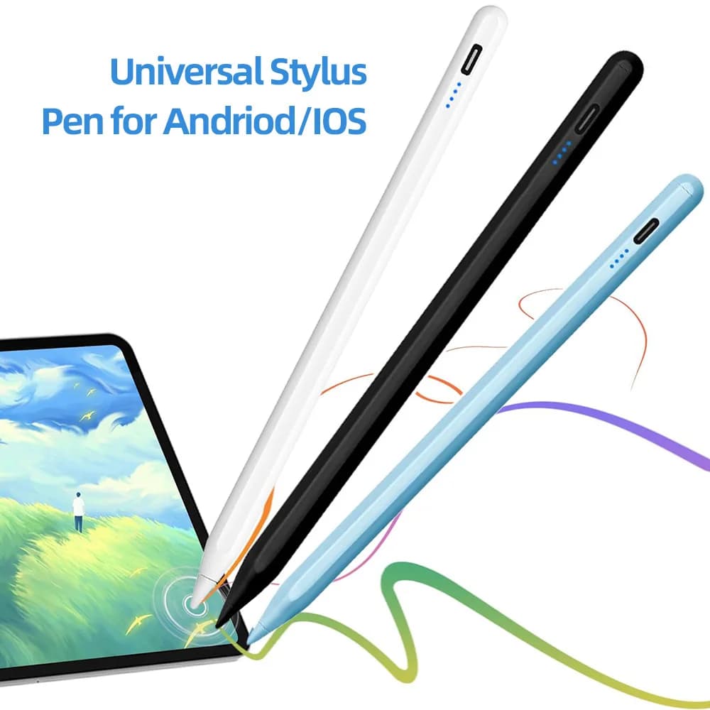 Penna stilo universale a punta fine per tutti i telefoni tablet Android iOS, matita capacitiva multicolore senza Bluetooth