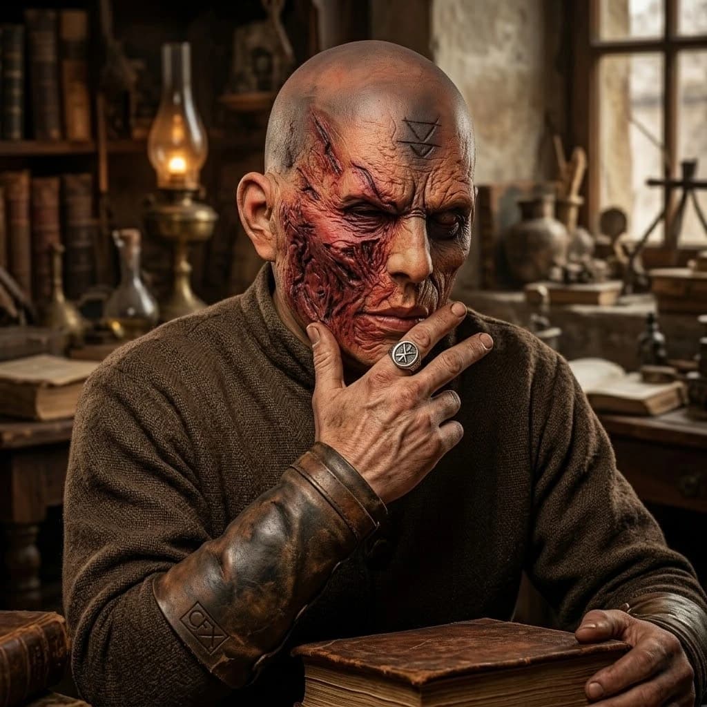 Maschera Demoniaca Realistica in Lattice per Halloween, Mezza Maschera Zombie Infetta, Accessorio per Feste in Maschera, Maschera Demoniaca Screpolata per Adulti