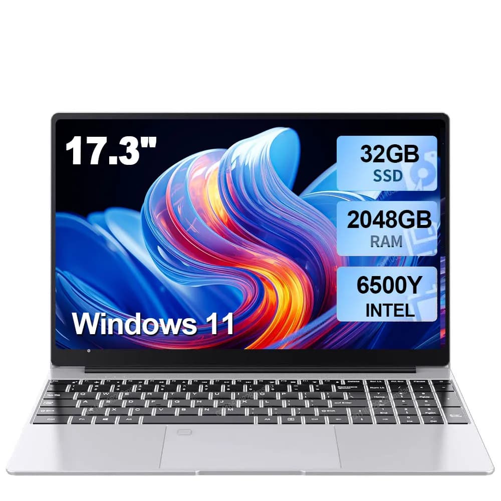 NEW 17.3" Large Screen Laptop 32GB 1TB/2TB Intel 6500Y Windows 11 Lightweight and Portable High-Definition Office Notebook..