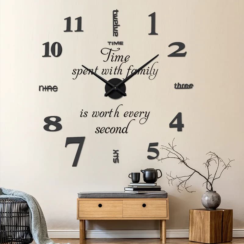Orologio da Parete 3D Moderno Fai-da-Te, Minimalista con Movimento al Quarzo Silenzioso per Soggiorno e Arredamento Casa