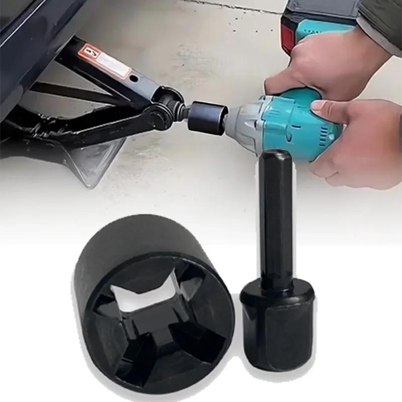 Kit di conversione elettrica adattatore per trapano per cric per rimorchio in acciaio, adatto universale per camper, camper, barca, livellamento, sollevamento rapido, capacità di 1500 libbre