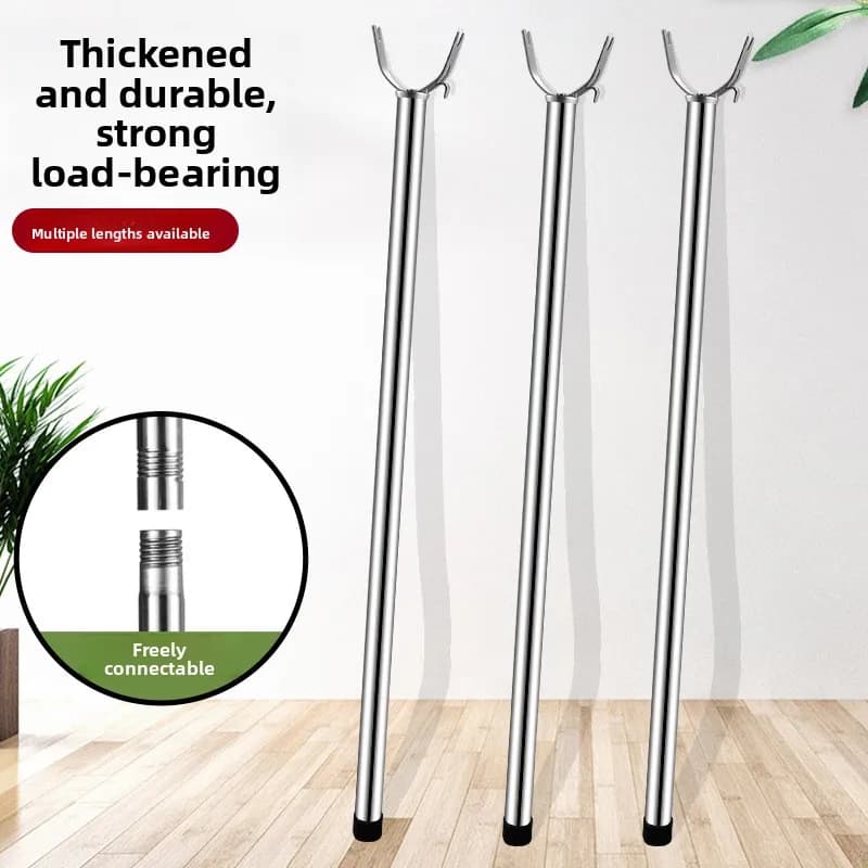 Integrated 304 Stainless Steel Clothes Drying Rod Fork Y Home Use Clothes Hanger Dormitory Clothes Hanging Rod Clothes Dryer