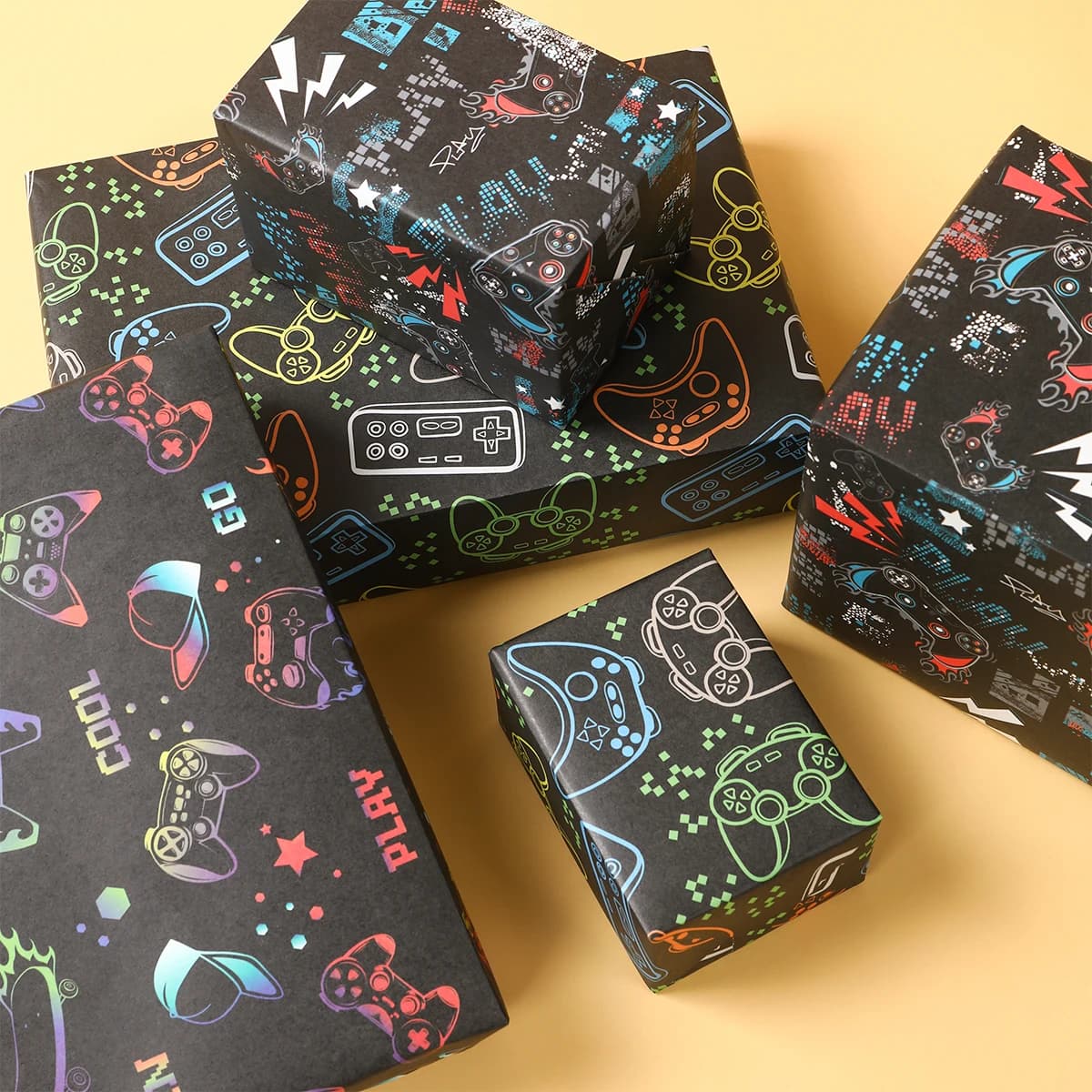 3/6 pezzi carta da regalo per console per videogiochi 1st compleanno decorazioni per feste ragazzo bomboniere per bambini carta da regalo forniture per feste baby shower