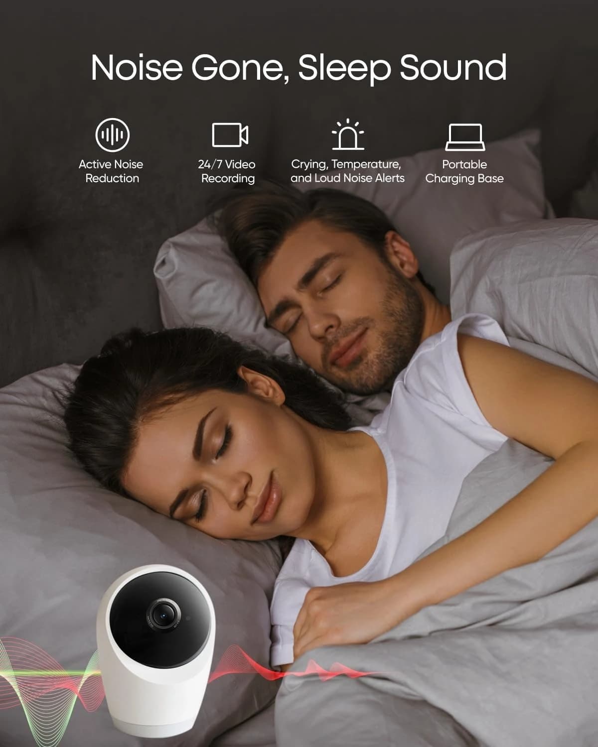 Baby monitor E21 con fotocamera UHD 4K, display 5'' 720p, zoom 8X, Wi-Fi ibrido e senza connessione Wi-Fi, registrazione 24 ore su 24, 7 giorni su 7 nell'app
