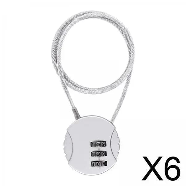 Zinc Alloy Bicycle Padlock Cable Pad with Laptop Password Scooter Stroller Bicycle Bag Cabinet Light Design