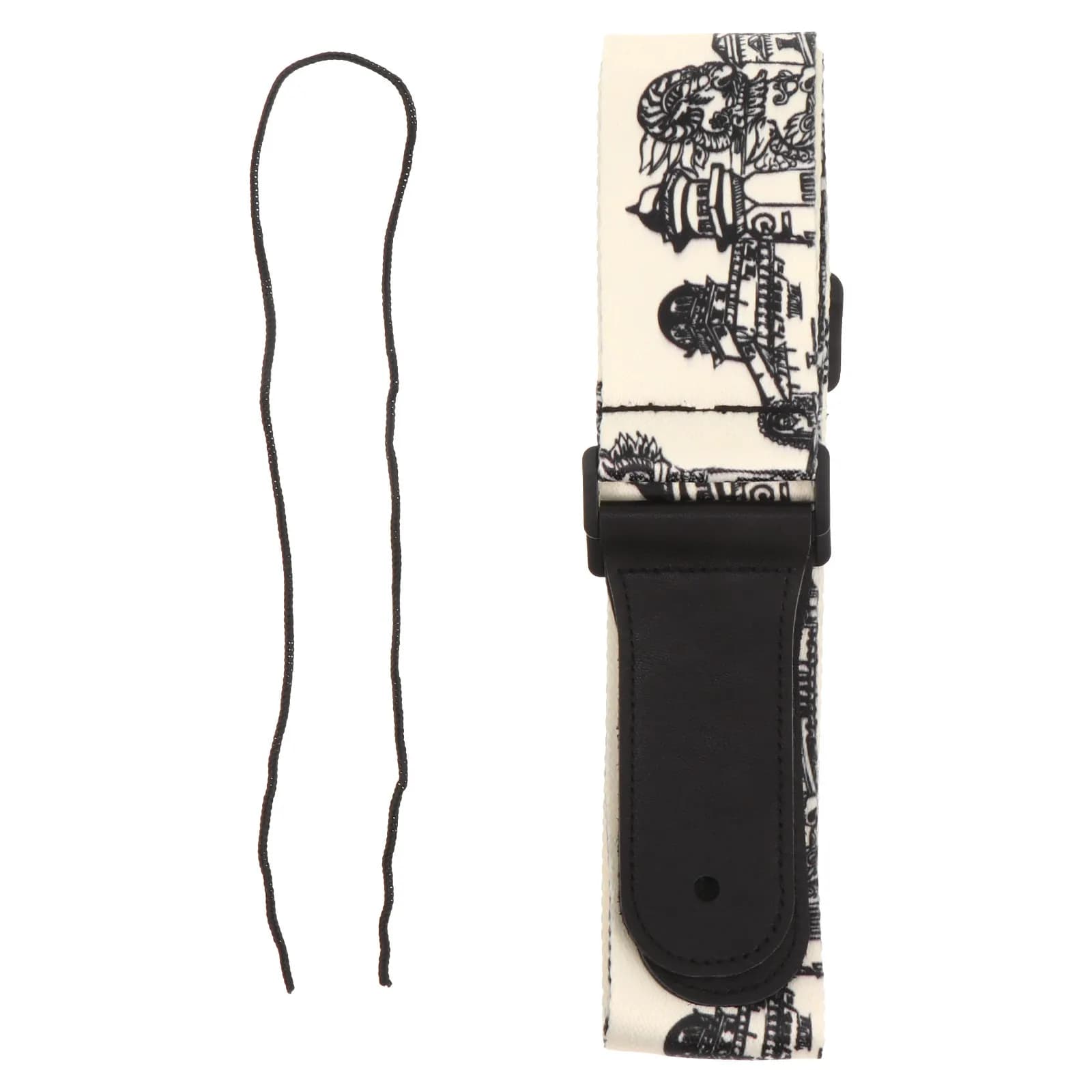 Tracolla per Chitarra in Poliestere e Pelle Bovina, Resistente all'Usura, Regolabile, Stampata, Personalizzata, per Chitarra Elettrica e Acustica, Stile Vintage