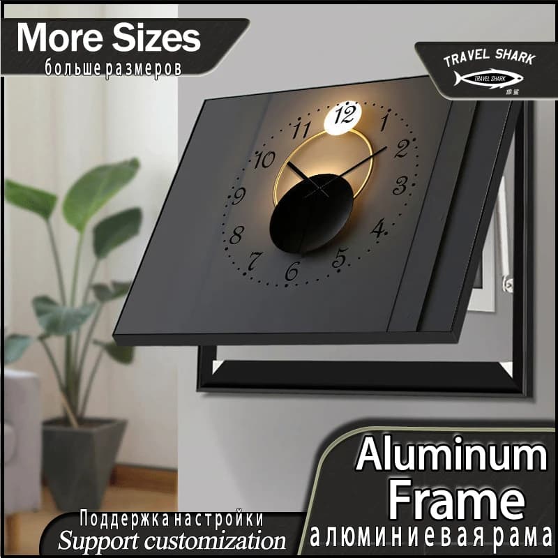 Decor For Home Design Painting By Electric Box Modern Living Room Decoration accessori Art Print Frame con grande orologio da parete