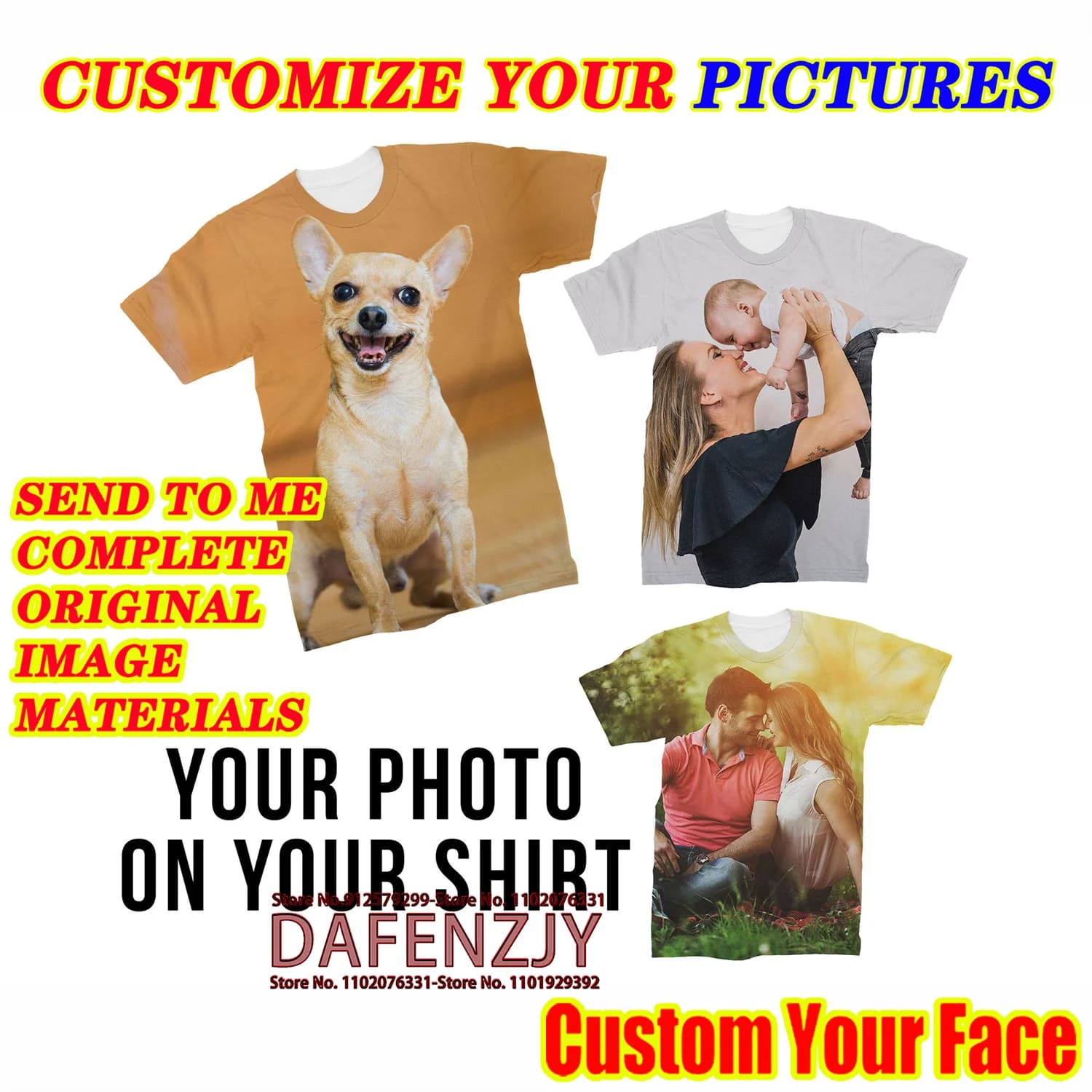 T-shirt estiva da uomo personalizzata con la tua foto/nome T-shirt hip-hop da strada Harajuku stampata in 3D a maniche corte