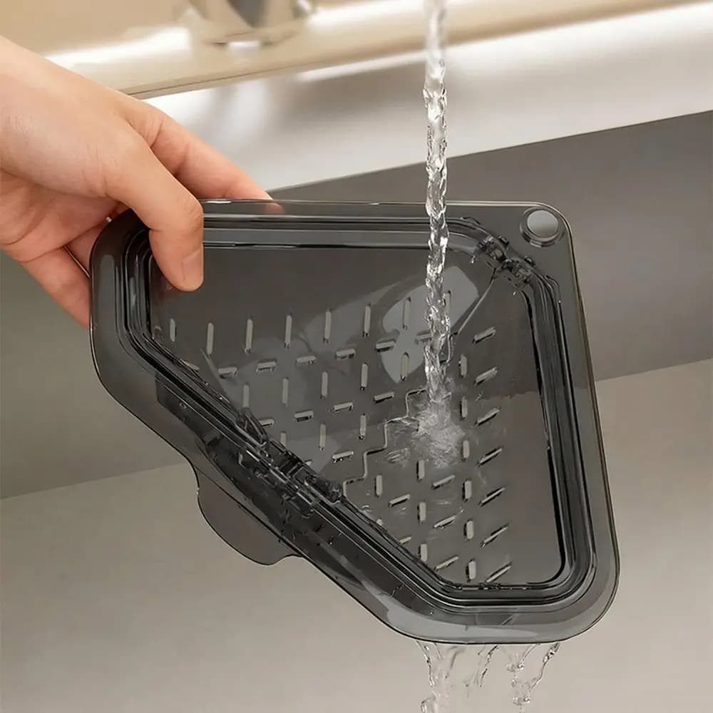 1 Pezzo Cestello Filtro Separatore Antipercolamento per Lavello, Cestello Filtro Rifiuti Alimentari a Triangolo, Cestello Filtro Magnetico Multifunzionale per Lavello