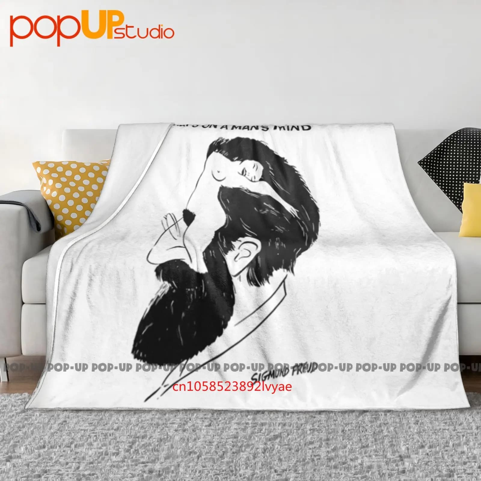 Copridivano invernale con coperta ultra morbida Sigmund Freud vintage