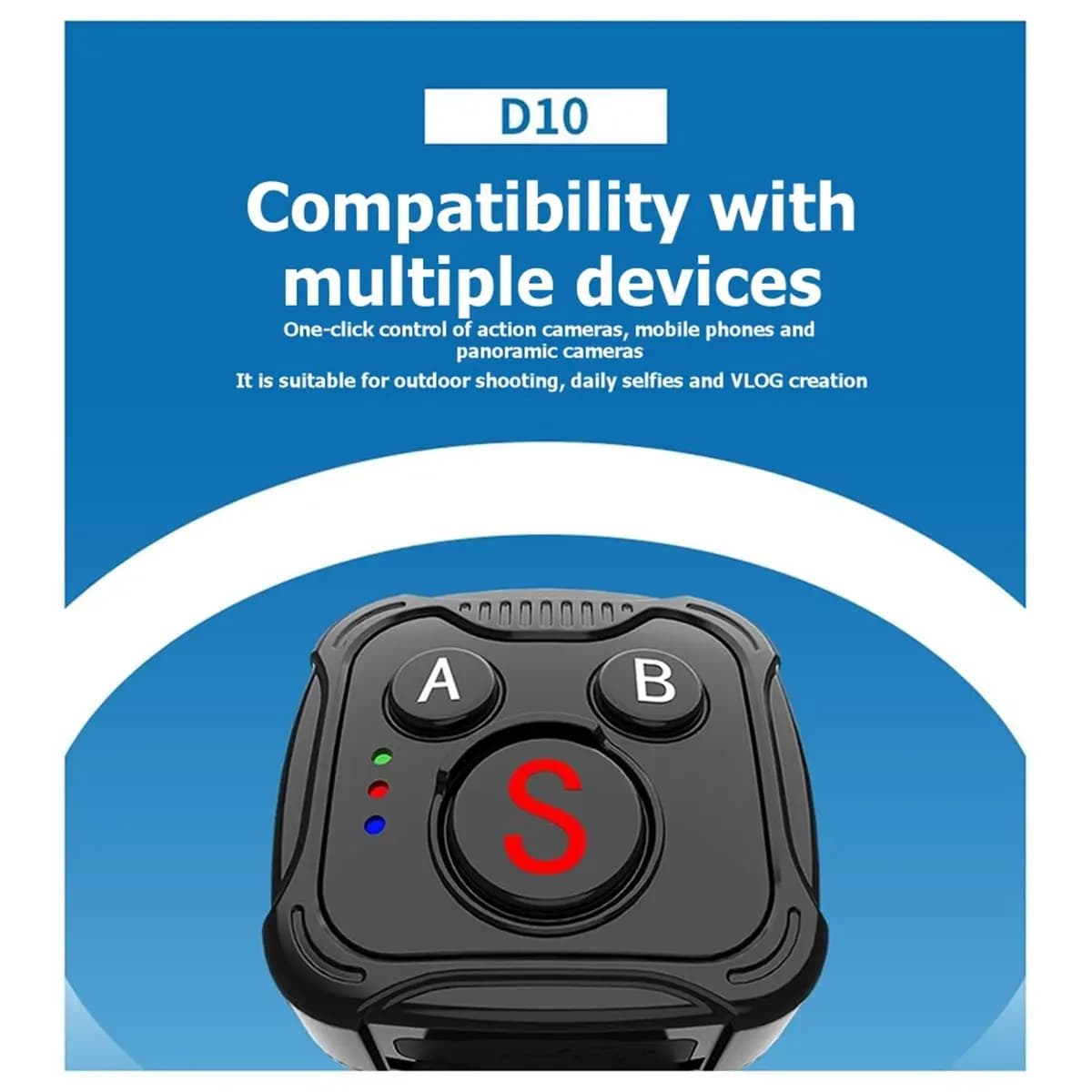 Dynamic Action Camera Bluetooth Remote Control for DJI for Insta360 for GoPro Compatible with Carious Mobile Phone Models Black