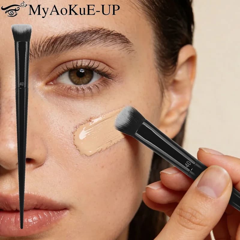 Pennello per Trucco in Fibra Morbida per Donne, Manico Nero, per Cipria, Fard, Ombretto, Fondotinta, Strumento di Bellezza