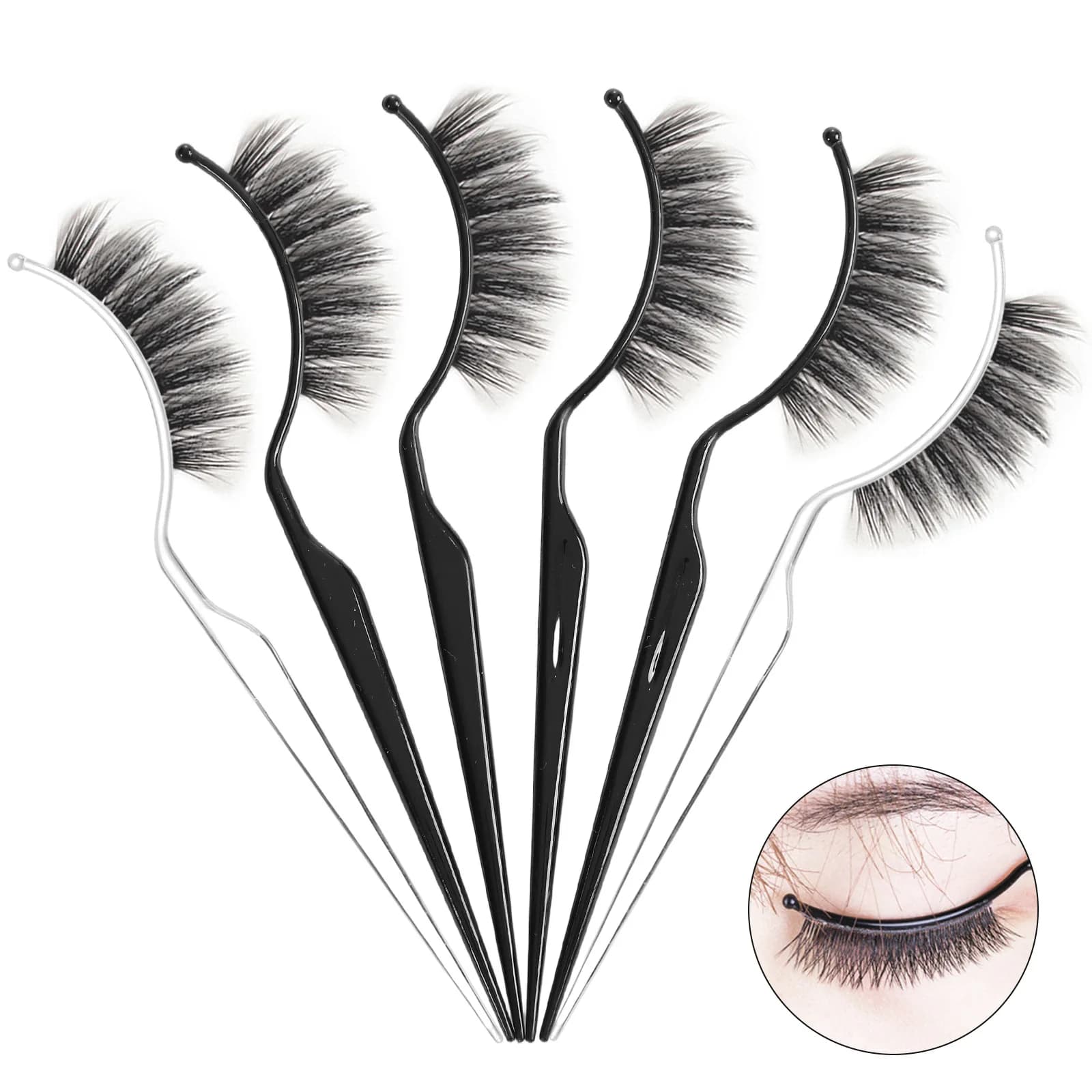 10 pcs. Fake eyelash test device, Eyelash style presentation sticks, Eyelash applicator, Eyelash auxiliary support