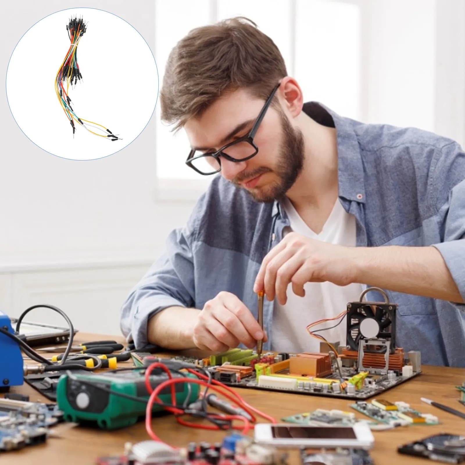 Kit di 120 Cavi Jumper Premium per Breadboard, Assortiti e Preformati, Senza Saldatura, per Prototipazione e Test di Circuiti LED