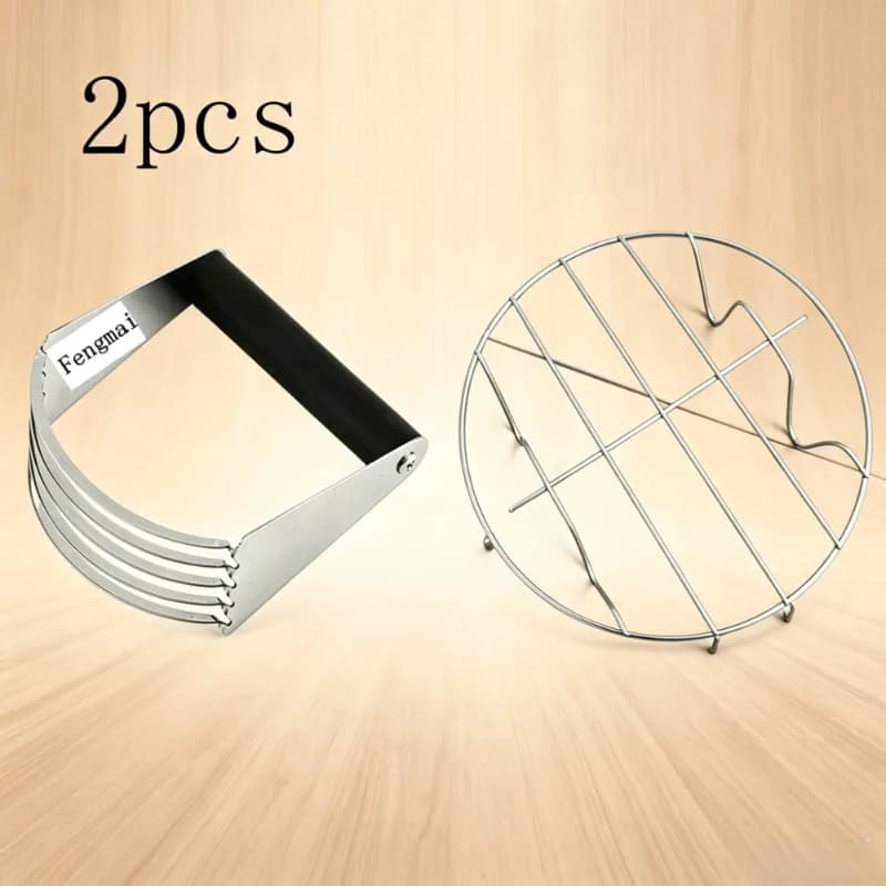 2 stainless steel manual dough kneading machines, oil flour mixer, vegetable steaming rack, household steaming basket rack