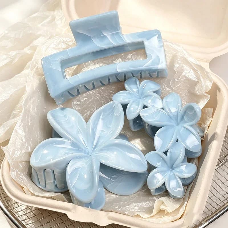 3Pcs Bow Square Flower Hair Claw Clips Women Multistyle Fashion Hair Accessories Headwear Rendering Advanced Hair Clip Hairpin