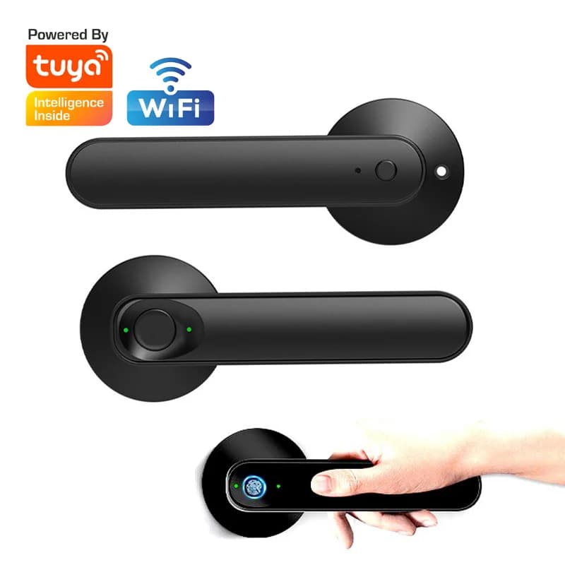 Serratura intelligente con impronta digitale di sicurezza intelligente per porta in legno App mobile Sblocco serratura sostitutiva Ricarica USB