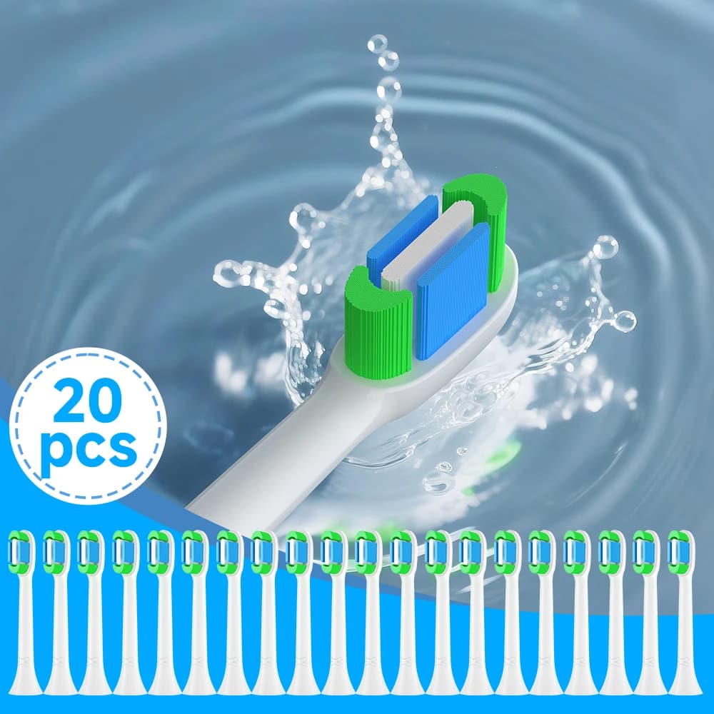 20 pezzi di testine di ricambio per spazzolino compatibili con la testina di ricambio per spazzolino elettrico Philips HX5/HX6/HX7/HX8/HX9 HX9034 HX6064