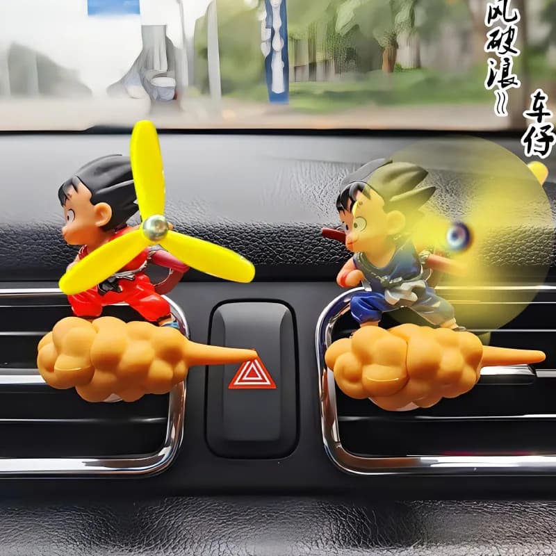 Deodorante per Auto Dragon Ball Goku, Clip per Bocchetta di Ventilazione, Aromaterapia con Elica Rotante, Ornamento Decorativo per Interni Auto