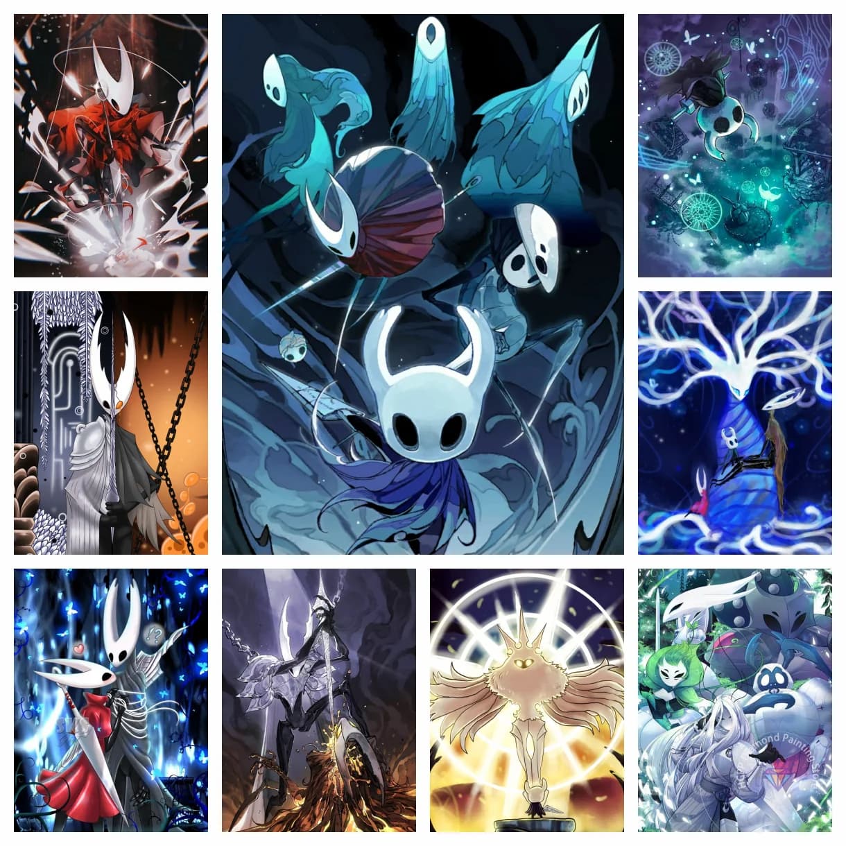 Kit di pittura diamante H-Hollow-K-Knight 5D personaggio dei cartoni animati fai da te diamante ricamo arte fatta a mano regalo per bambini decorazione della casa