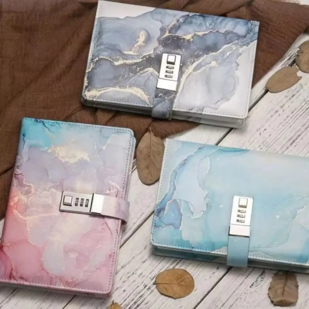 180 Pages A5 Journal Notebook Thickened Protecting Secrets Password Book with Lock PU Leather Waterproof Student Notepad