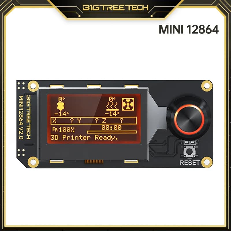 BIGTREETECH MINI 12864 V2.0 LCD Mini12864 Schermo di visualizzazione 5V VORON 2.4 Supporto Marlin SKR V1.4 Turbo Parti della stampante 3D RAMPE 1.4